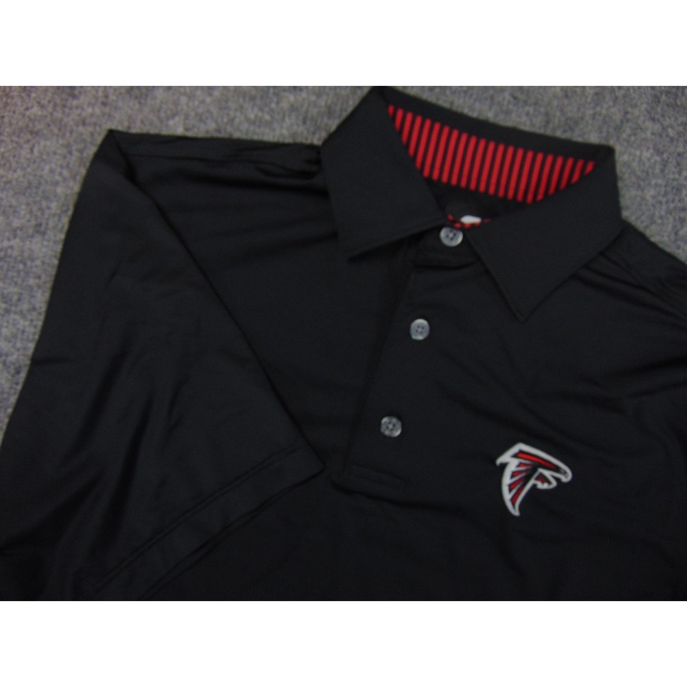 Atlanta Falcons Polo Mens Small FootJoy Black Solid Short Sleeve Golf Shirt‎